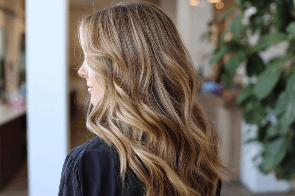 Vorher-Nachher-Bilder von Balayage und Strähnen